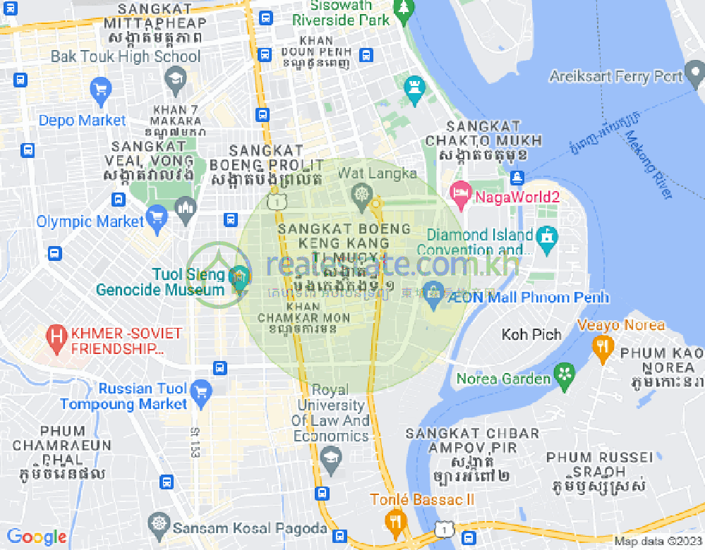BKK 1, ボンケンコン, プノンペンの地図