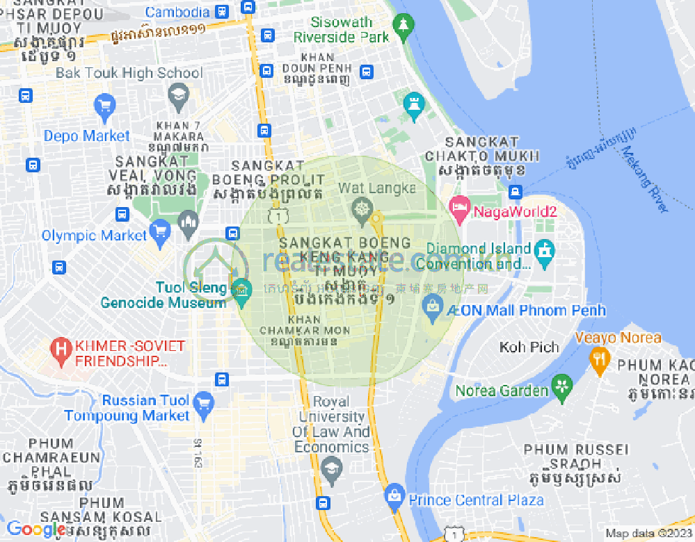 Mapa: BKK 1, Boeng Keng Kang, Phnom Penh