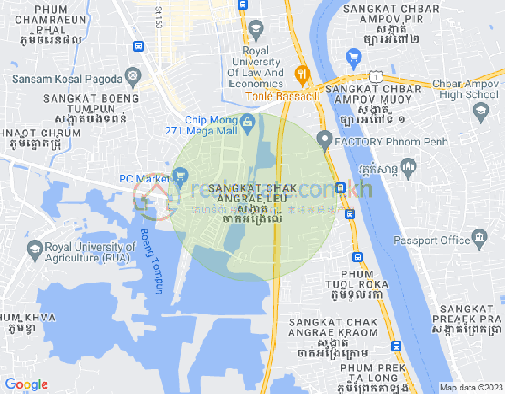 Map of Chak Angrae Leu, Meanchey, Phnom Penh