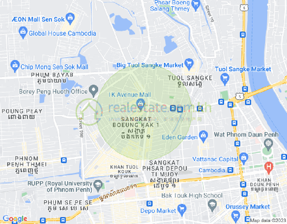 万谷湖1分区, 堆谷区, 金边地图