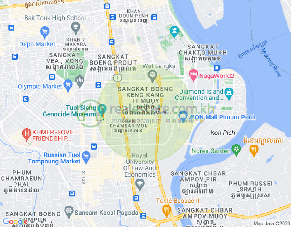 Mapa: BKK 1, Boeng Keng Kang, Phnom Penh