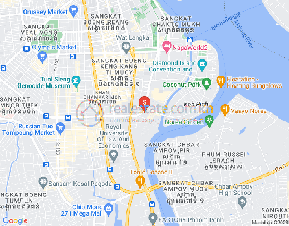 トンレバサック, チャムカモン, プノンペンの地図