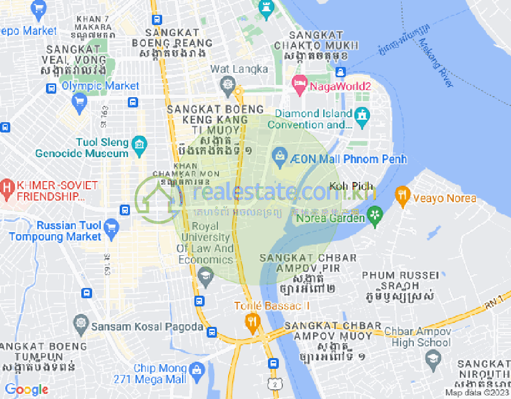 Карта Тонле Бассак, Чамкармон, Пномпень