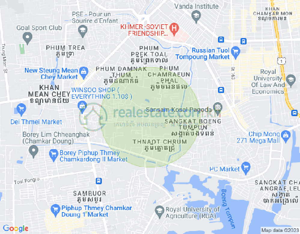 Stueng Mean chey区, 棉芷区, 金边地图