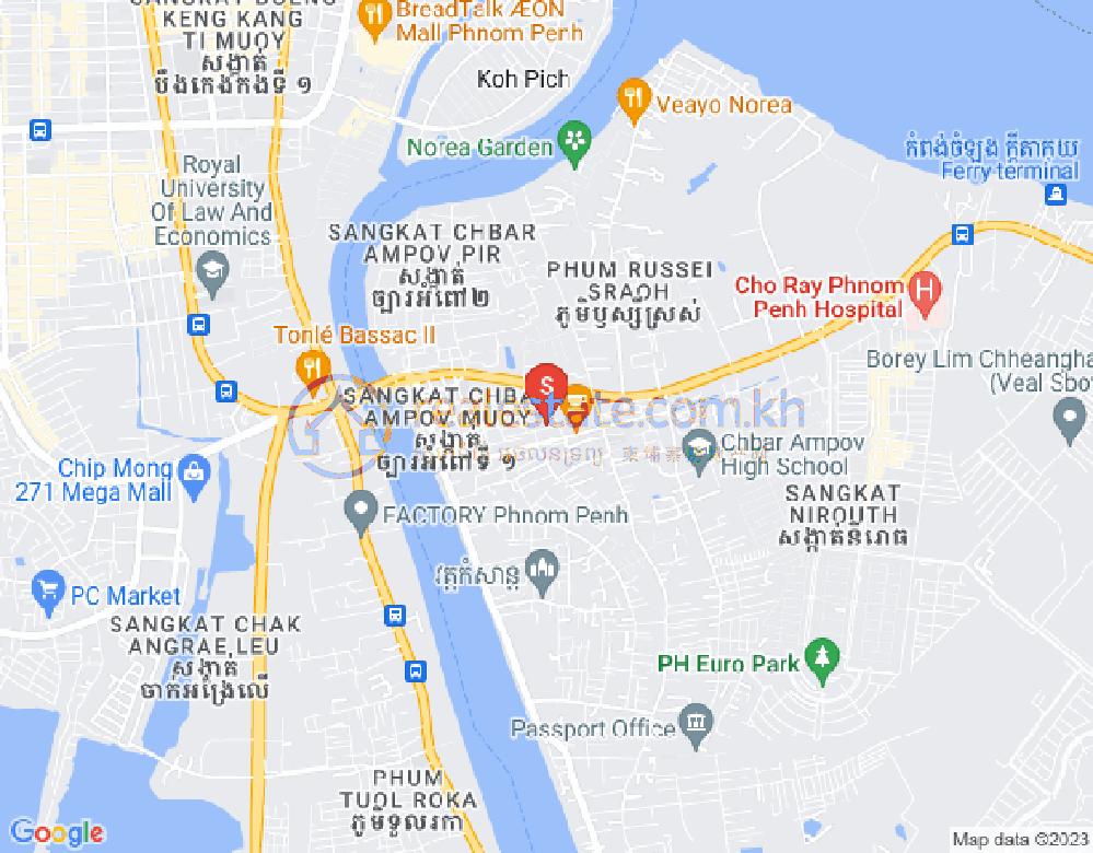 Mapa: Chbar Ampov I, Chbar Ampov, Phnom Penh