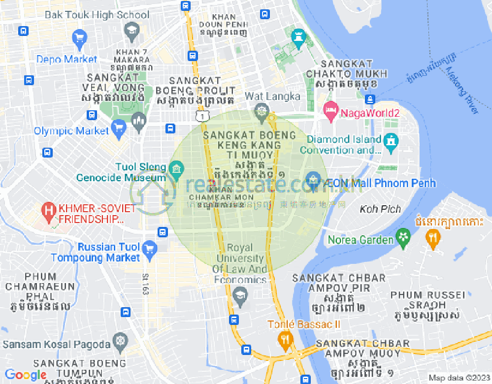 万景岗1分区（BKK1), 波哥堪, 金边地图