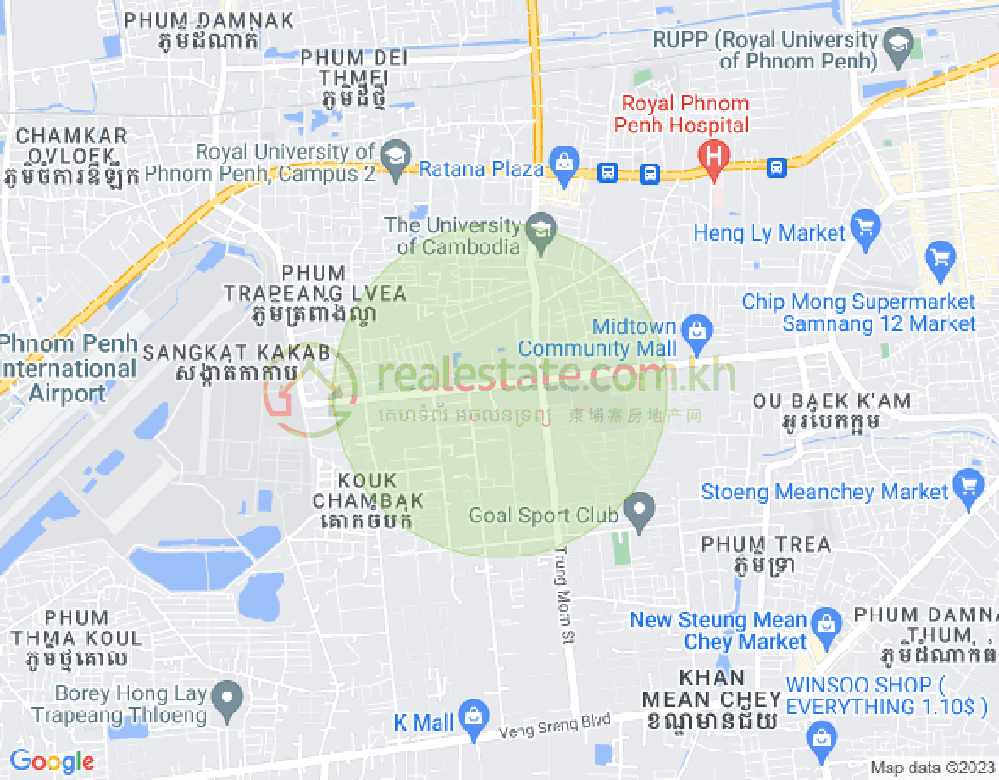Mapa: Tuek Thla, Sen Sok, Phnom Penh