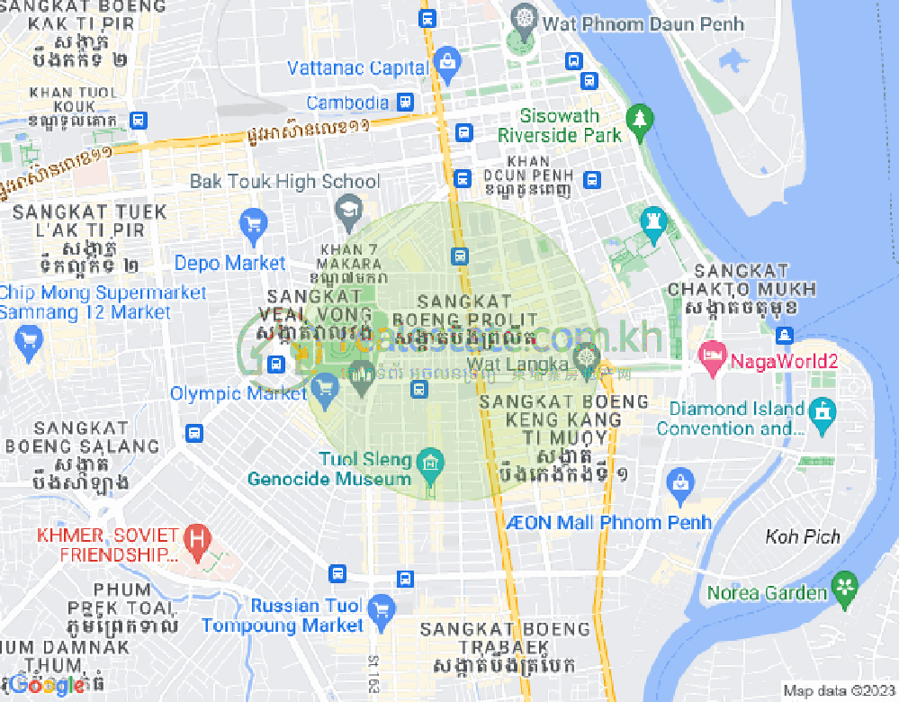 Mapa: Boeung Prolit, 7 Makara, Phnom Penh