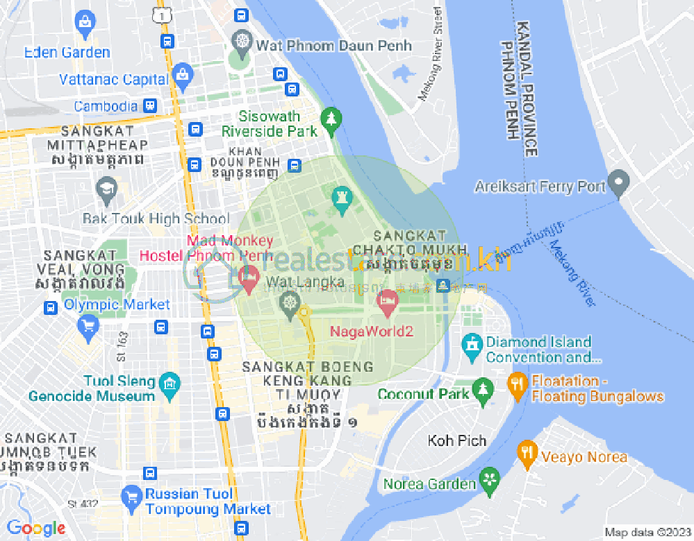四臂湾分区, 隆边区, 金边地图