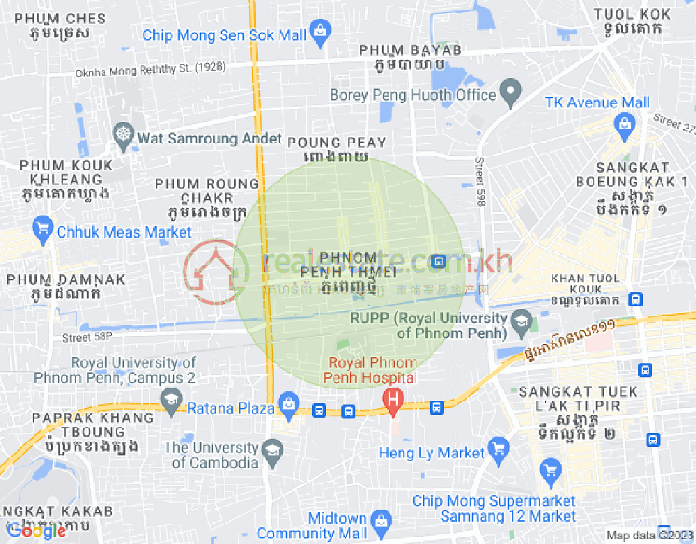 Mapa: Phnom Penh Thmey, Sen Sok, Phnom Penh