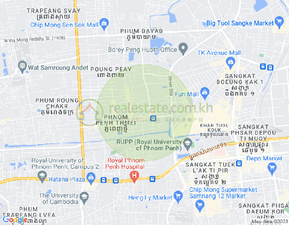 Mapa: Phnom Penh Thmey, Sen Sok, Phnom Penh