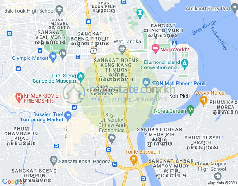 万景岗1分区（BKK1), 波哥堪, 金边地图