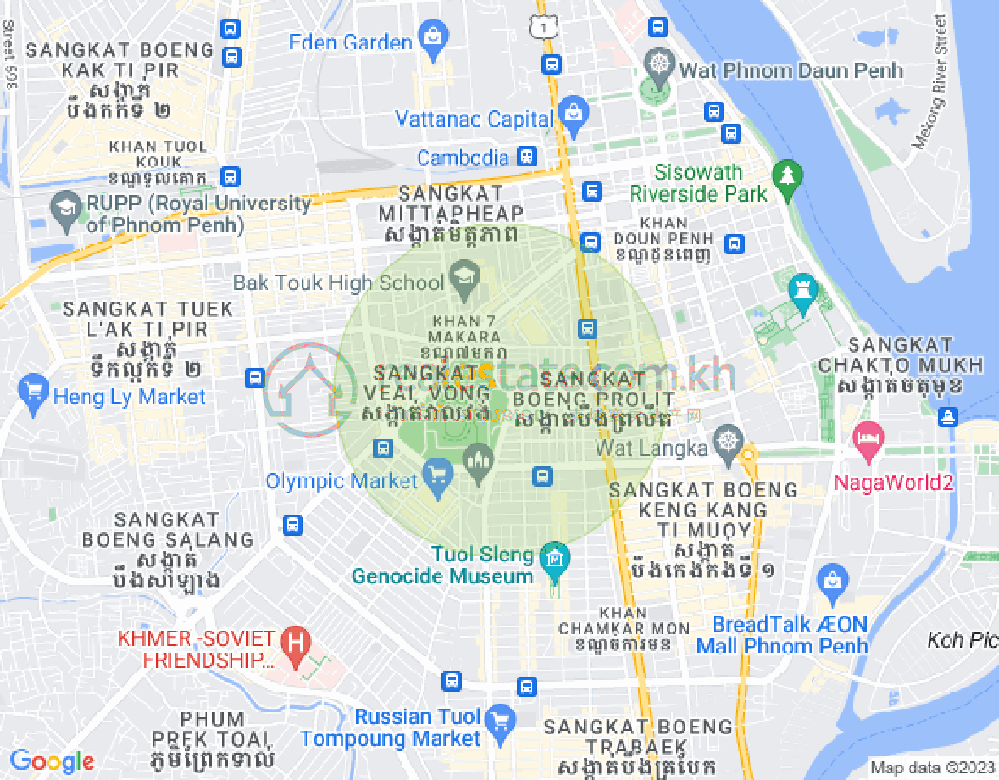 Mapa: Veal Vong, 7 Makara, Phnom Penh