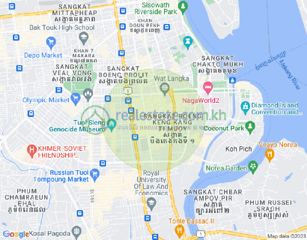 万景岗1分区（BKK1), 波哥堪, 金边地图
