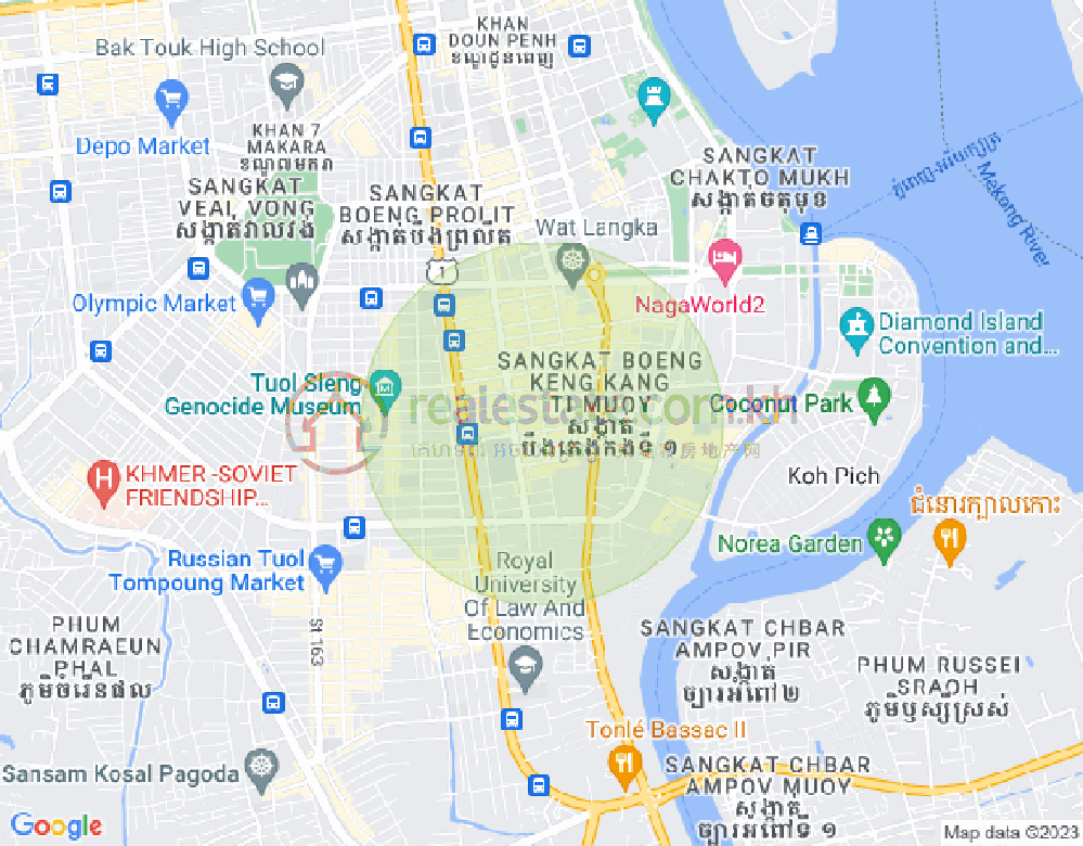 Carte de BKK 1, Boeng Keng Kang, Phnom Penh