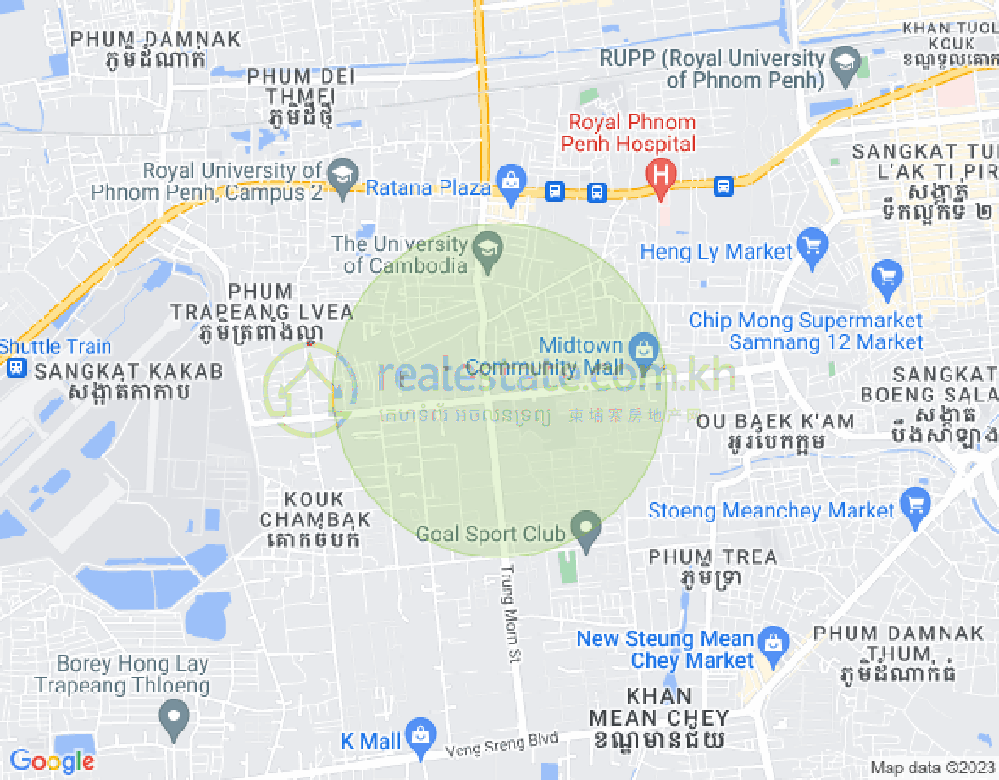 Mapa: Tuek Thla, Sen Sok, Phnom Penh