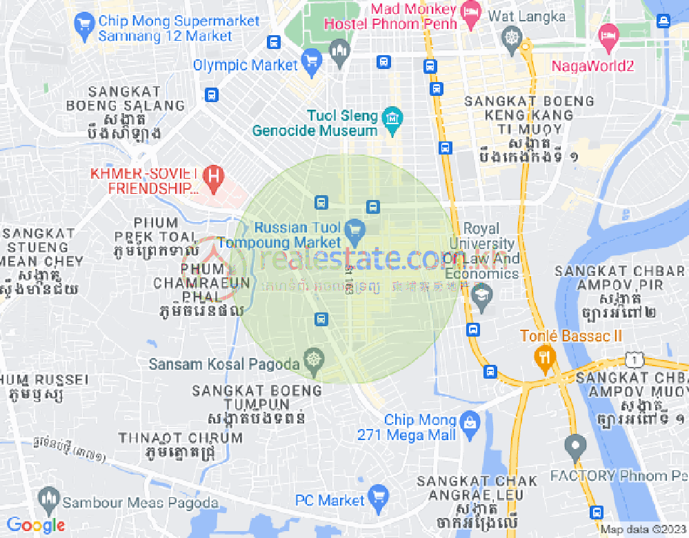 トゥールトンポン1, チャムカモン, プノンペンの地図