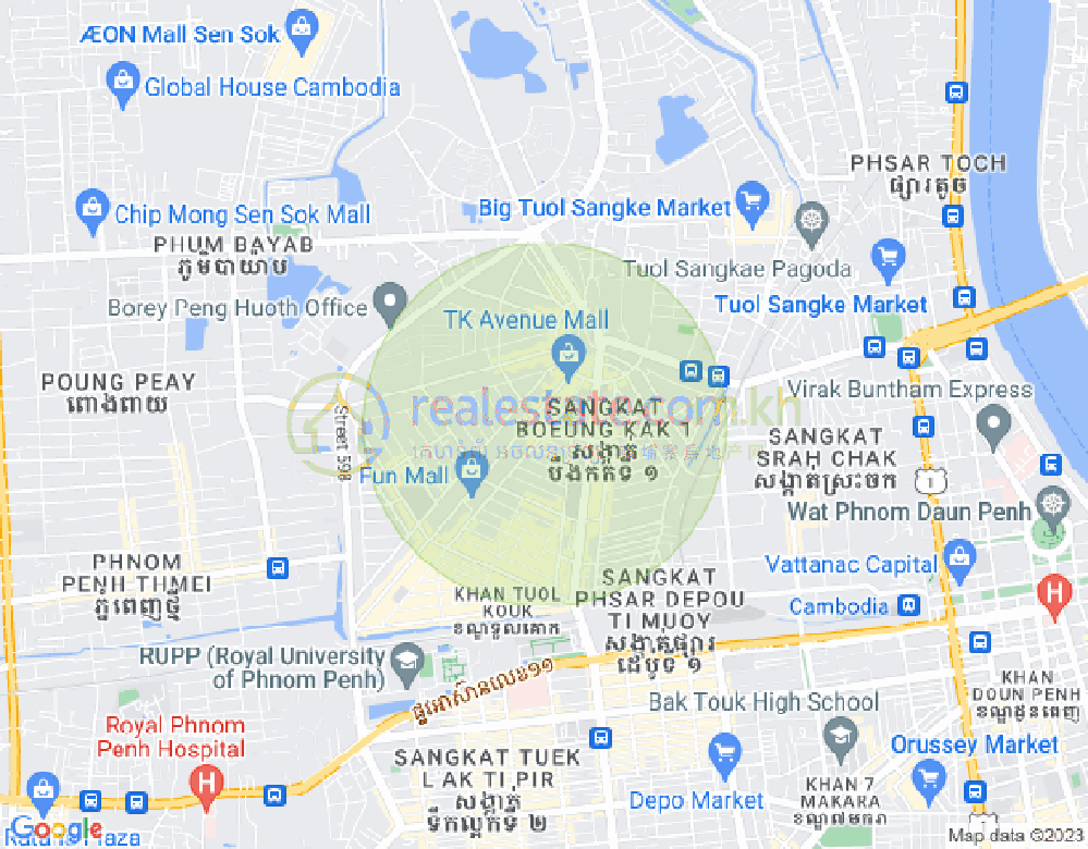 万谷湖1分区, 堆谷区, 金边地图