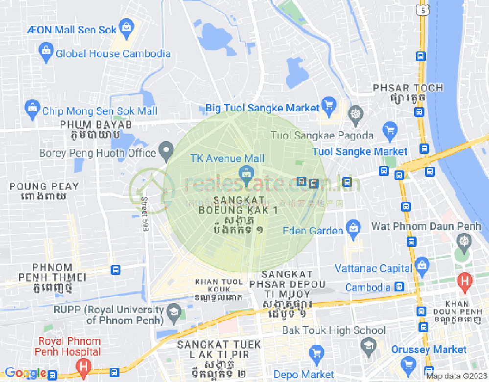 万谷湖1分区, 堆谷区, 金边地图