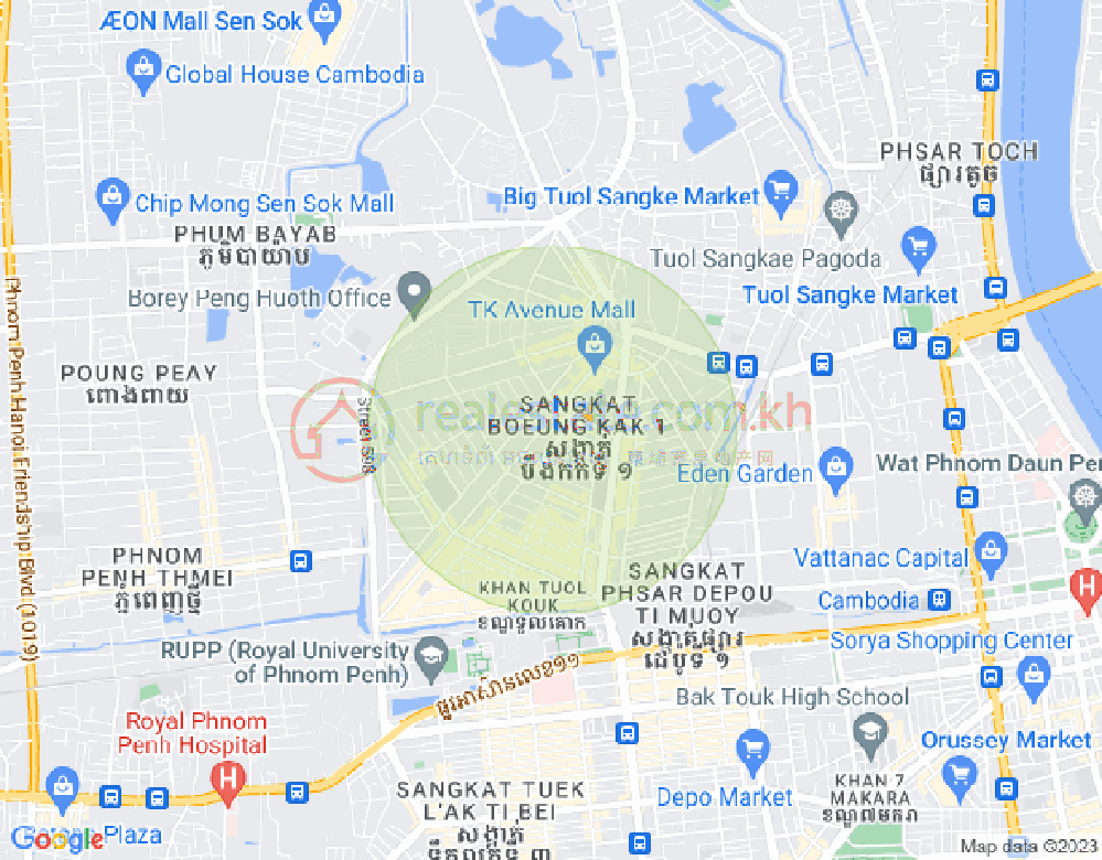 万谷湖1分区, 堆谷区, 金边地图