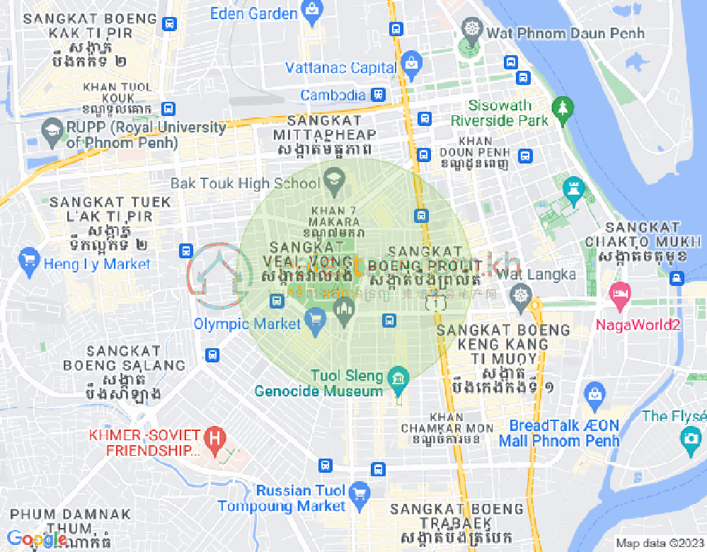 Toul Svay Prey 1镇, 波哥堪, 金边地图