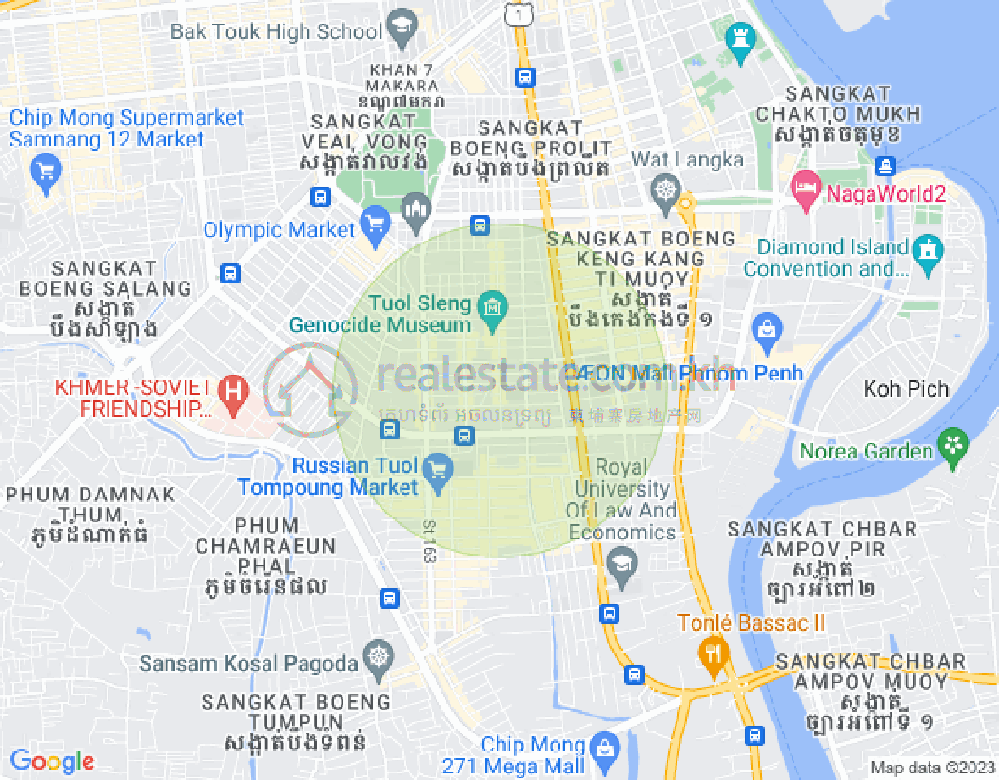 万景岗3分区（BKK3), 波哥堪, 金边地图