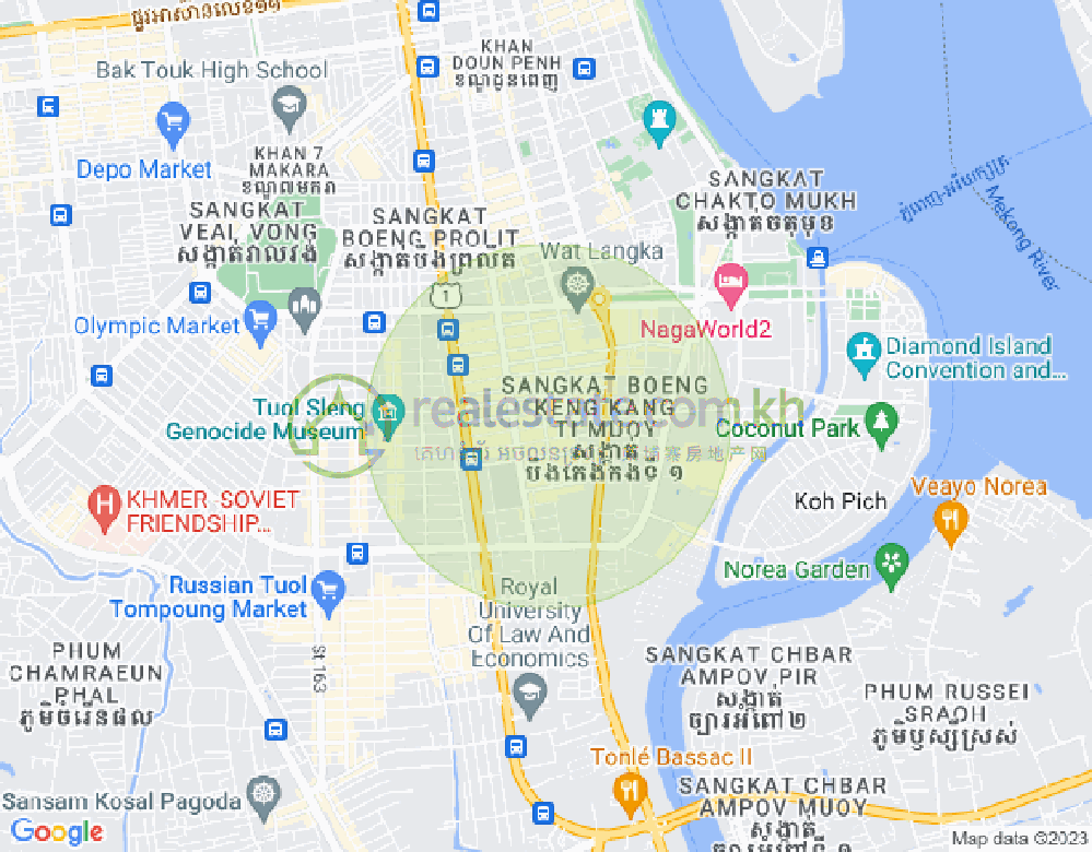 Carte de BKK 1, Boeng Keng Kang, Phnom Penh