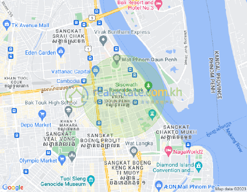 Mapa: Chakto Mukh, Daun Penh, Phnom Penh