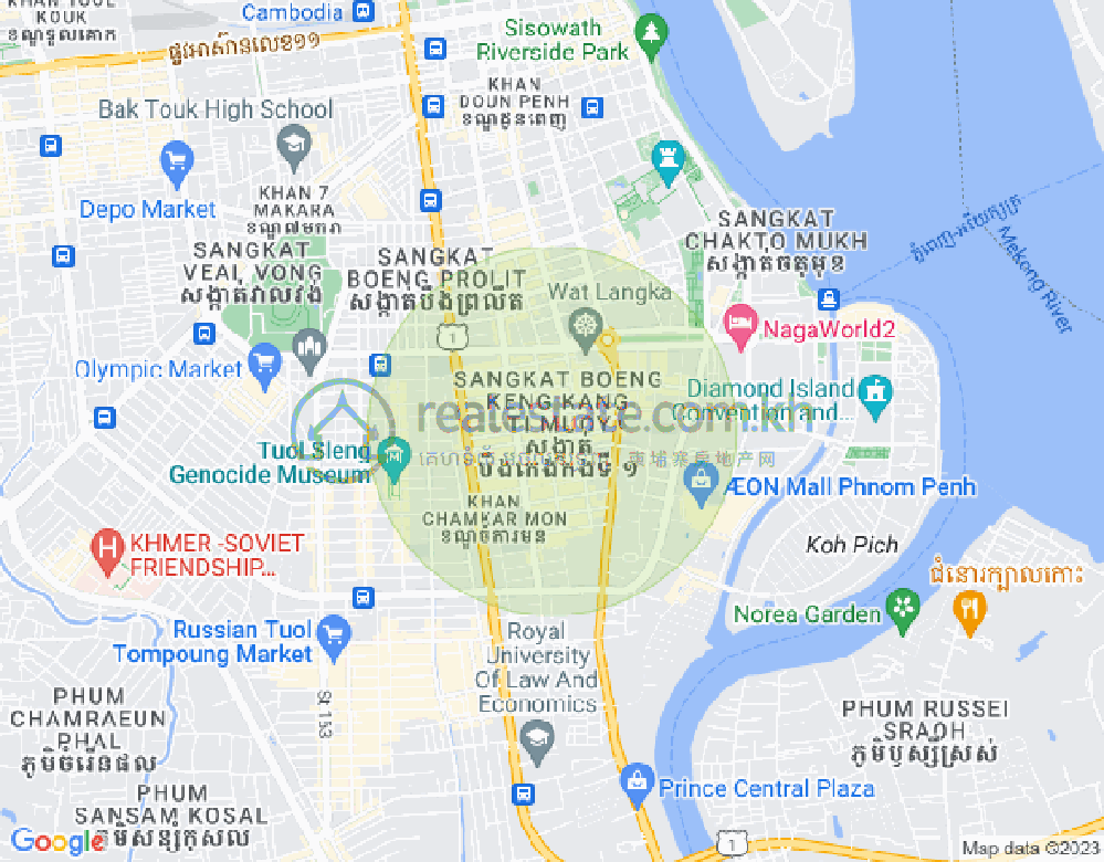 Carte de BKK 1, Boeng Keng Kang, Phnom Penh