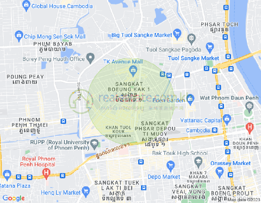 万谷湖1分区, 堆谷区, 金边地图