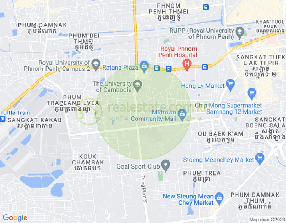 トゥク・トラ, センソック, プノンペンの地図