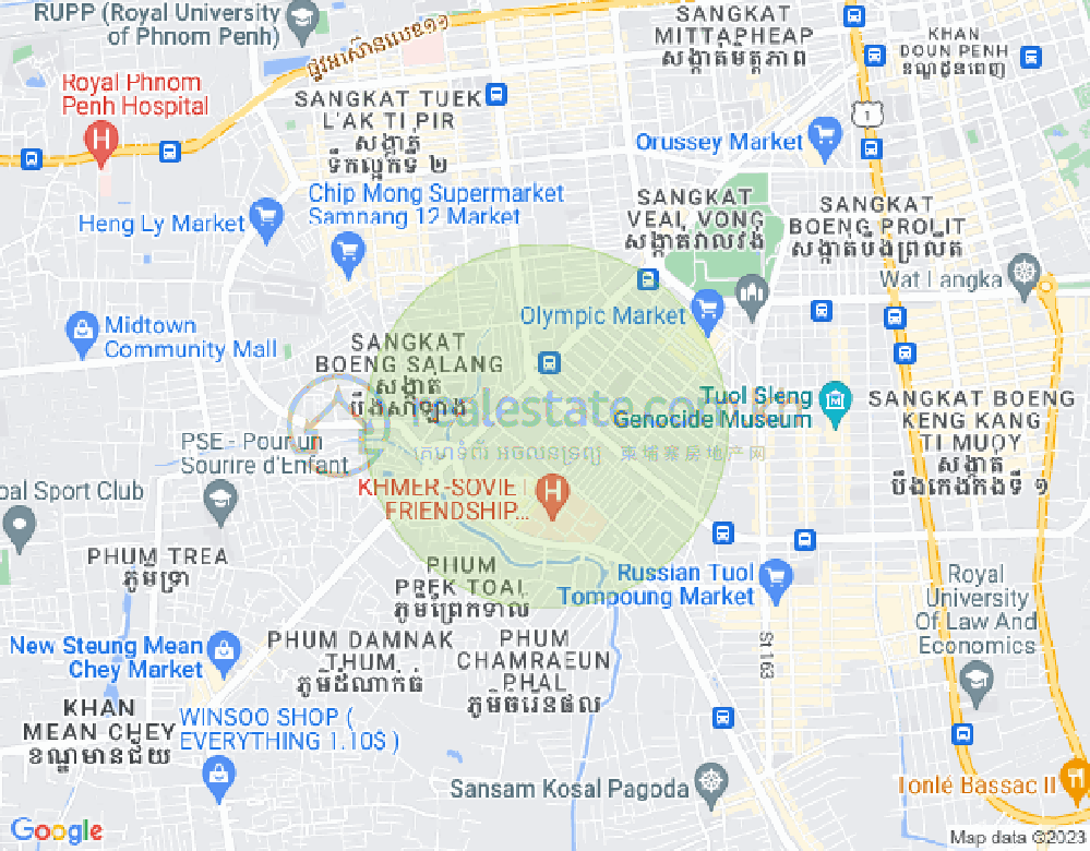 Tumnob Tuek镇, 波哥堪, 金边地图
