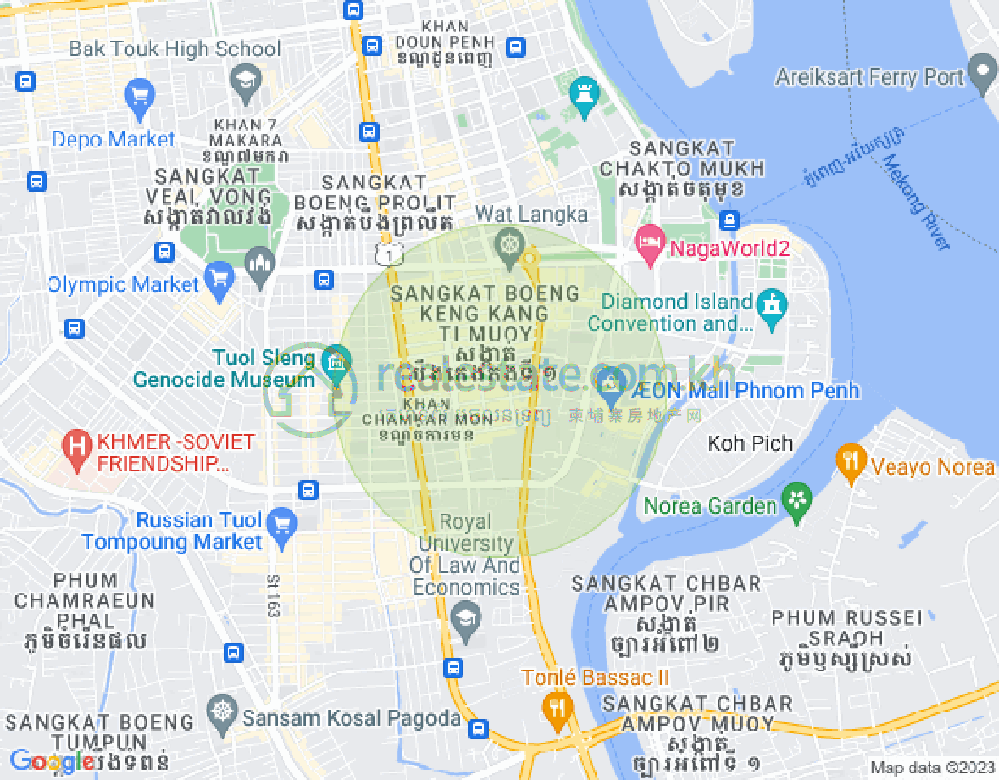 Carte de BKK 1, Boeng Keng Kang, Phnom Penh