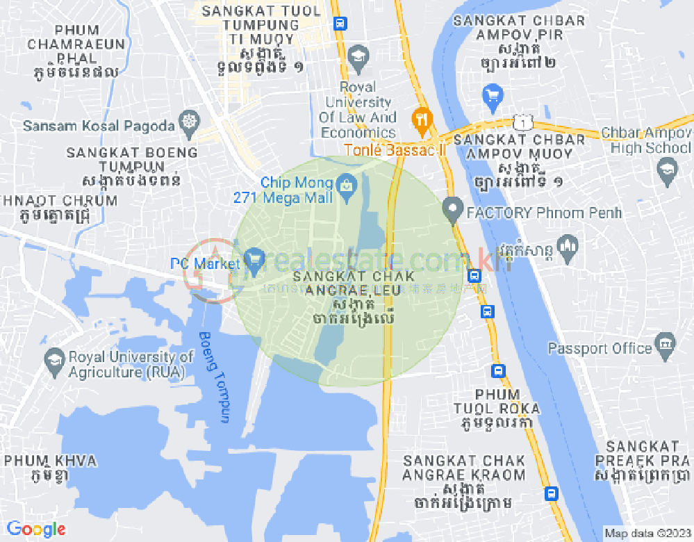แผนที่ จักอังแรลือ, เมียนเจ็ย, พนมเปญ