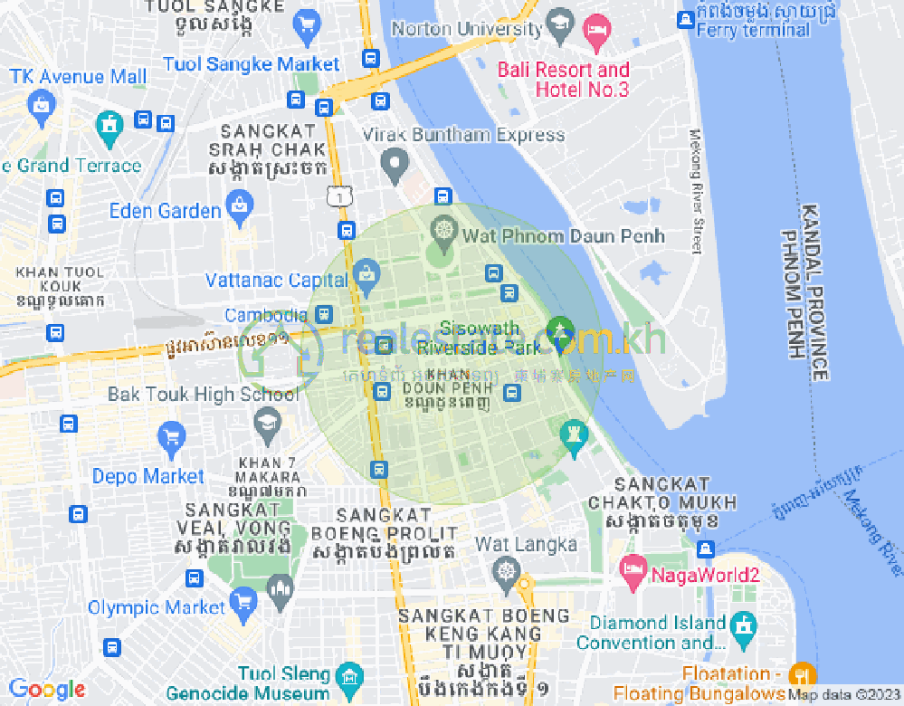 Mapa: Chakto Mukh, Daun Penh, Phnom Penh