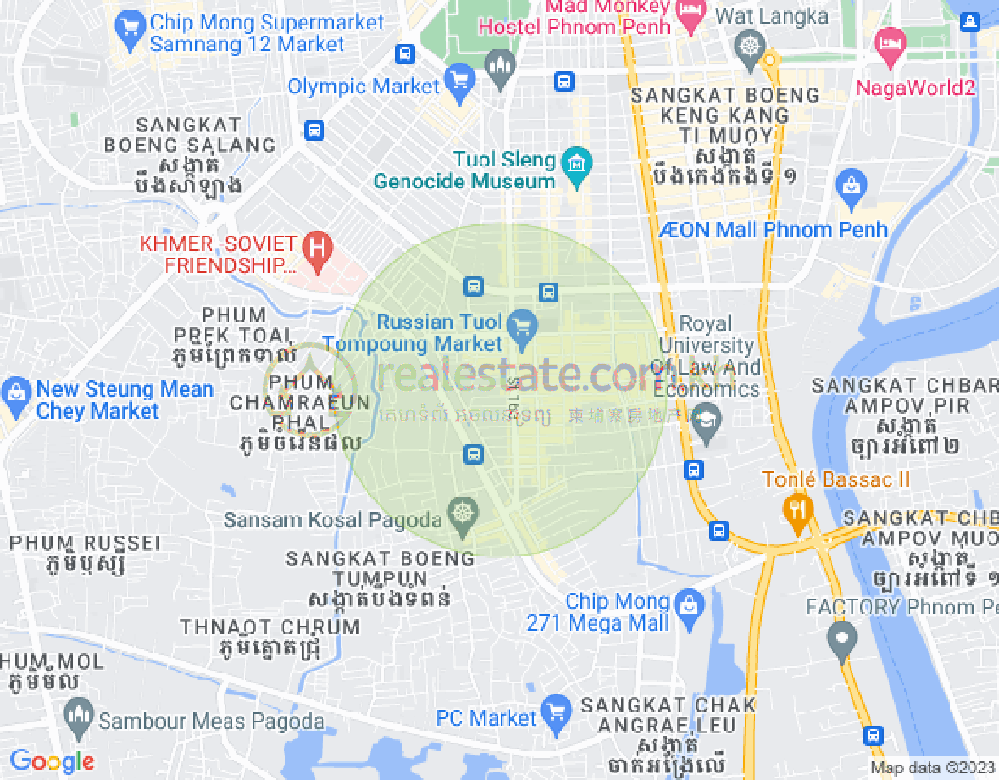 Map of Toul Tum Poung 1, Chamkarmon, Phnom Penh