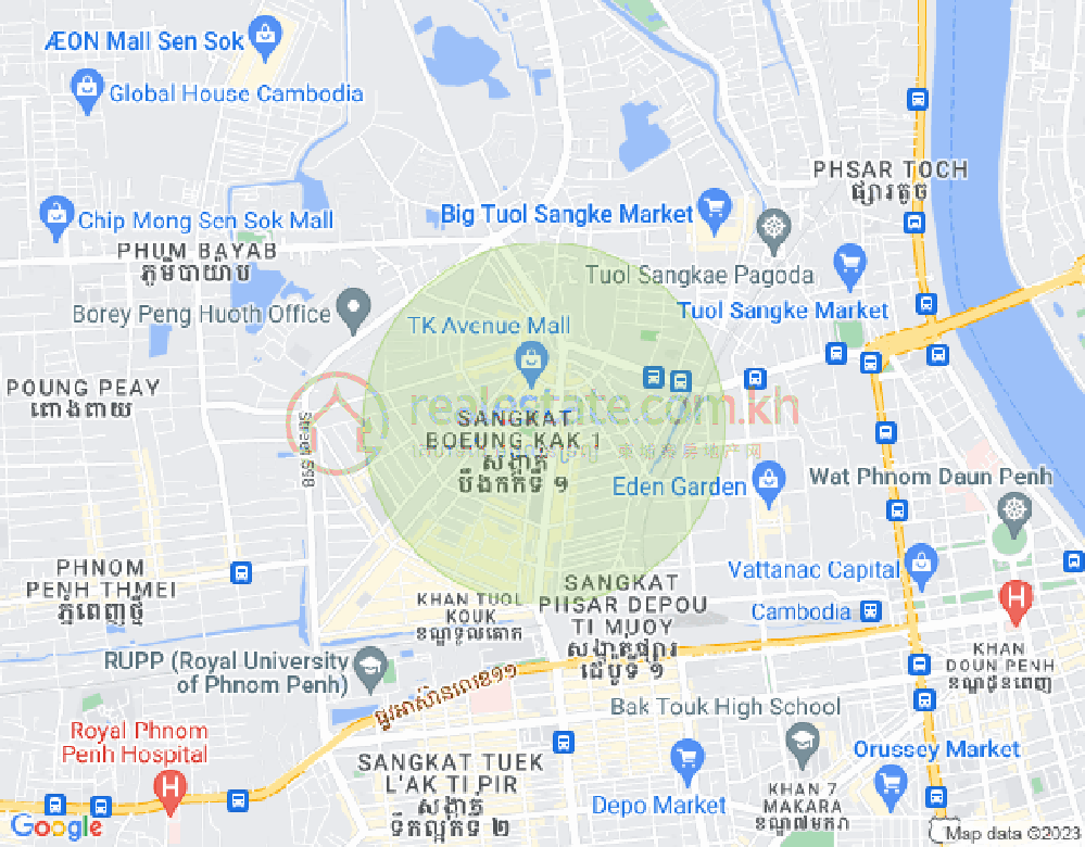 万谷湖1分区, 堆谷区, 金边地图