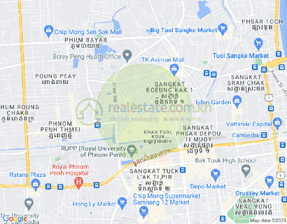 แผนที่ บึงกัก 2, ตuolโกก, พนมเปญ