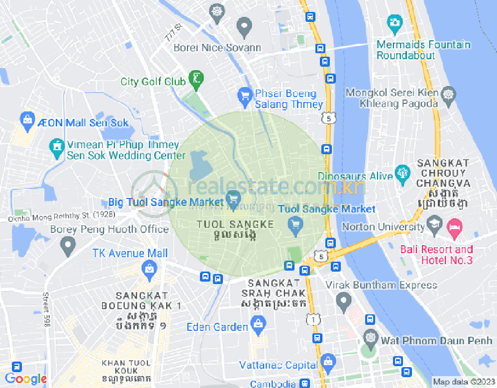 Carte de Tuol Sangke, Russey Keo, Phnom Penh