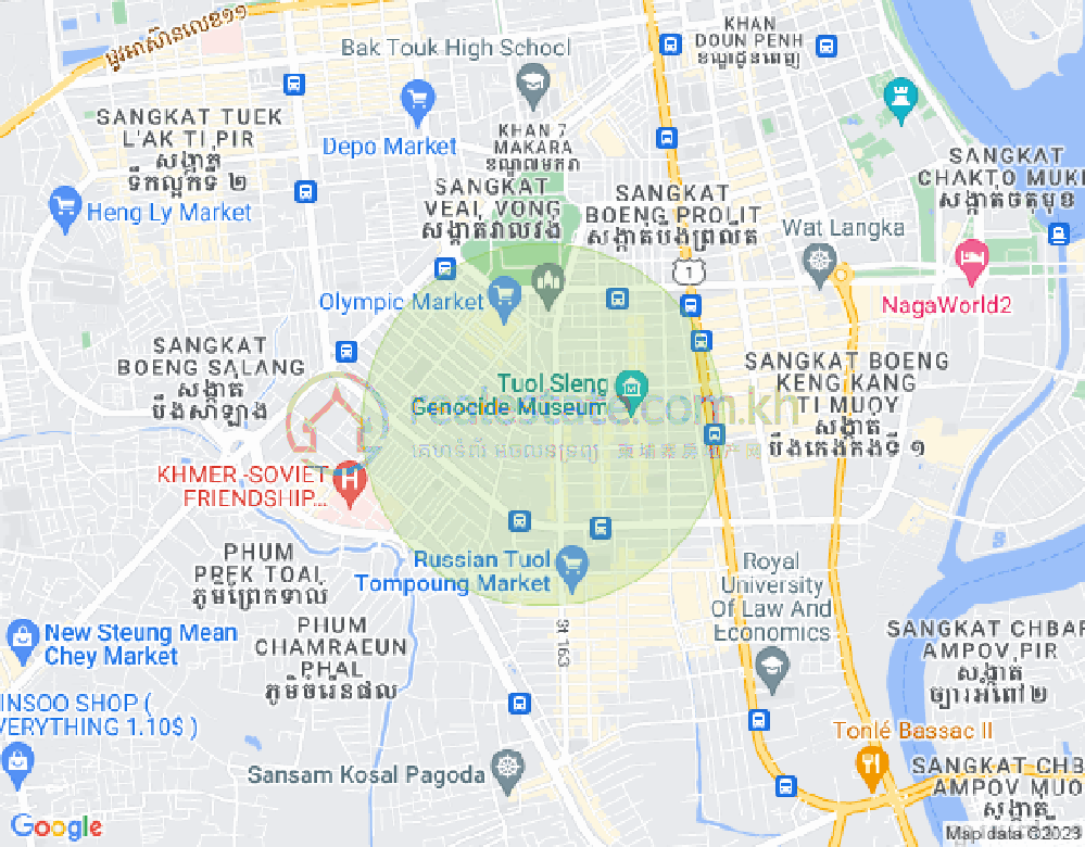 만경강3구역(BKK3), 벙껭깡, 프놈펜 지도