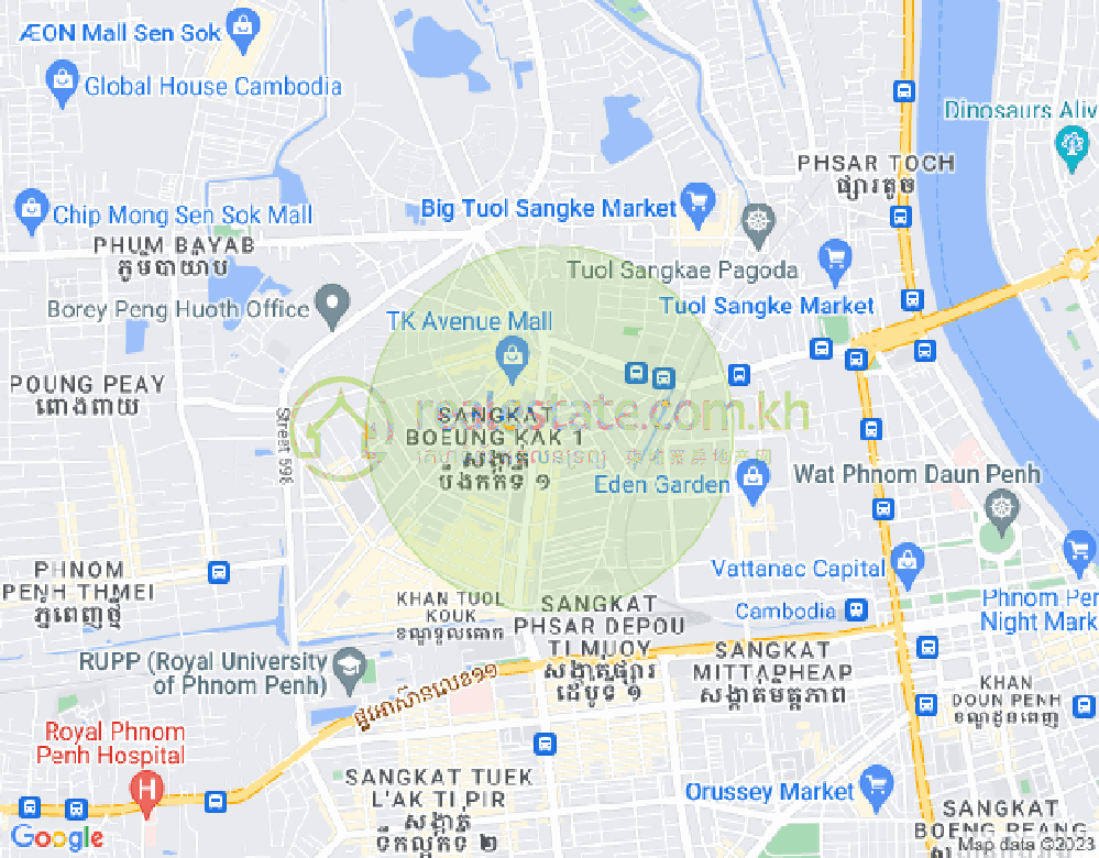 万谷湖1分区, 堆谷区, 金边地图