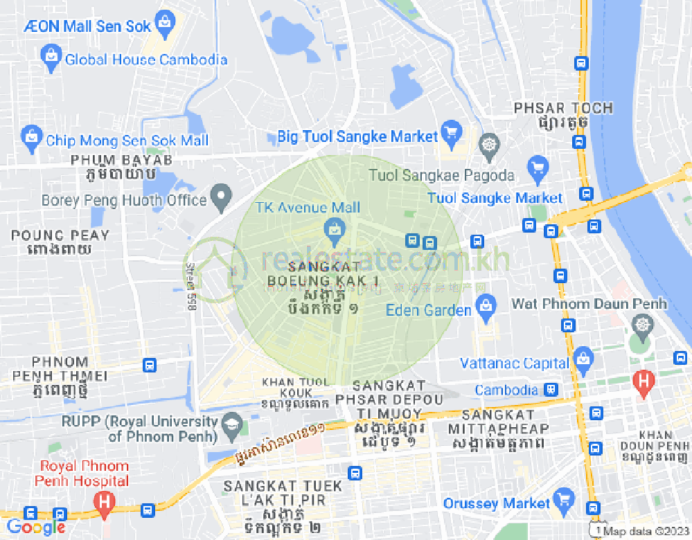 万谷湖1分区, 堆谷区, 金边地图