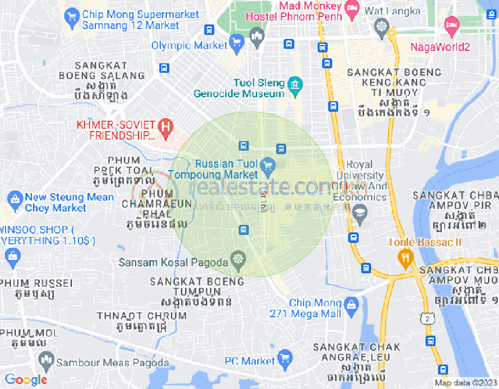 Map of Toul Tum Poung 1, Chamkarmon, Phnom Penh