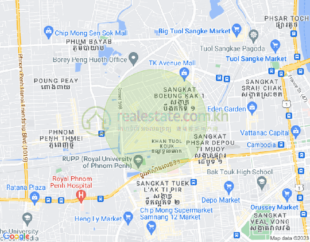 แผนที่ บึงกัก 2, ตuolโกก, พนมเปญ