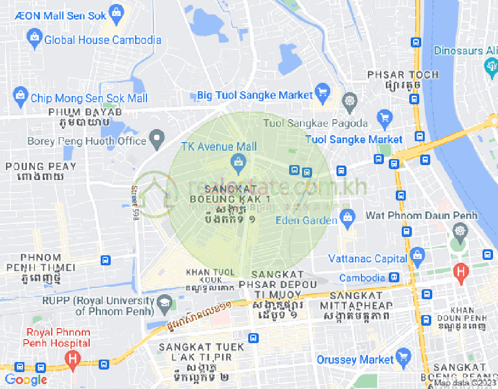 万谷湖1分区, 堆谷区, 金边地图