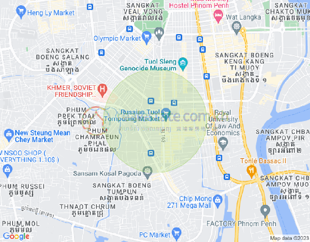 Map of Toul Tum Poung 1, Chamkarmon, Phnom Penh