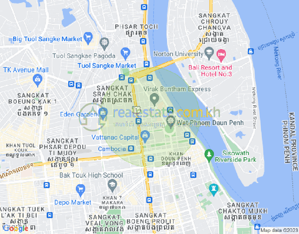 塔仔山, 隆边区, 金边地图