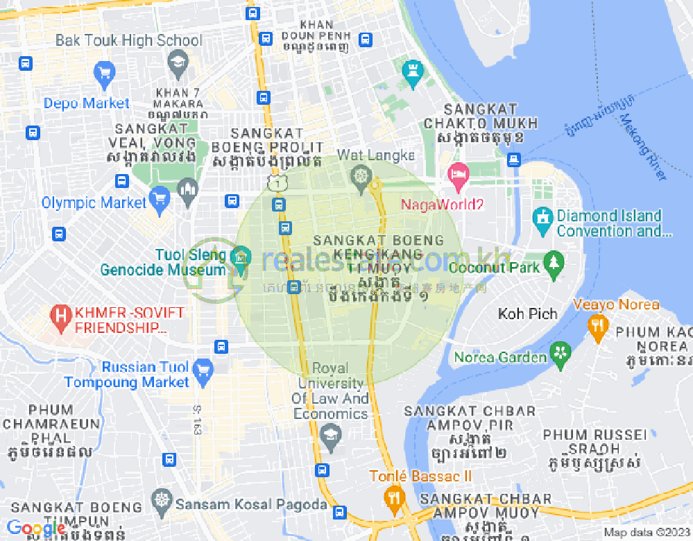 BKK 1, ボンケンコン, プノンペンの地図