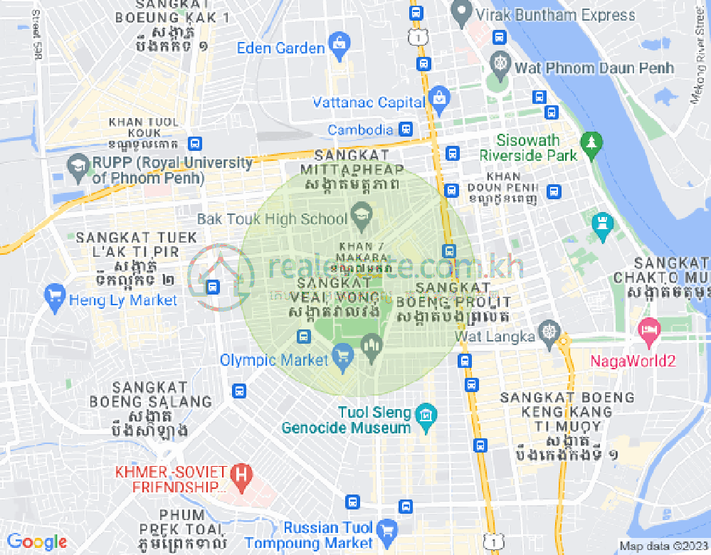 Map of Veal Vong, 7 Makara, Phnom Penh