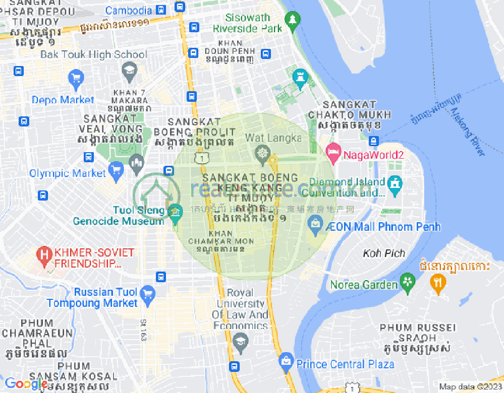 Map of BKK 1, Boeng Keng Kang, Phnom Penh